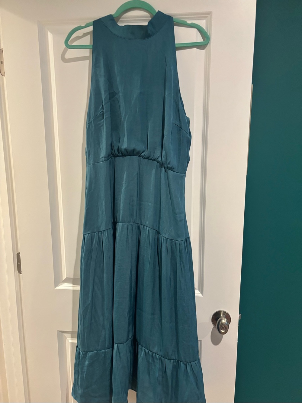 Sam Edelman Teal Tiered Midi Dress